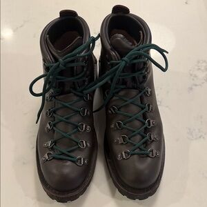 Danner Dark Brown Boots with Green Laces